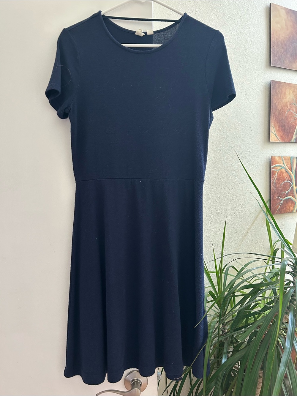 GAP Navy Short Sleeve Midi Dress